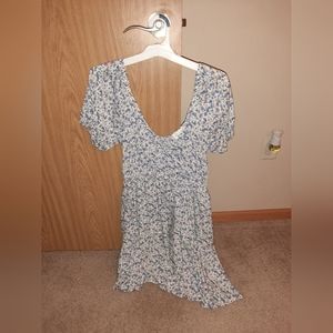 Womens Blue floral layered dress